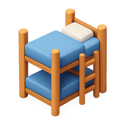 Stylized Bunk Bed Icon with Soft Colors