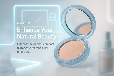 Cosmetic Product Display Featuring Compact Mirror for Touch-Ups