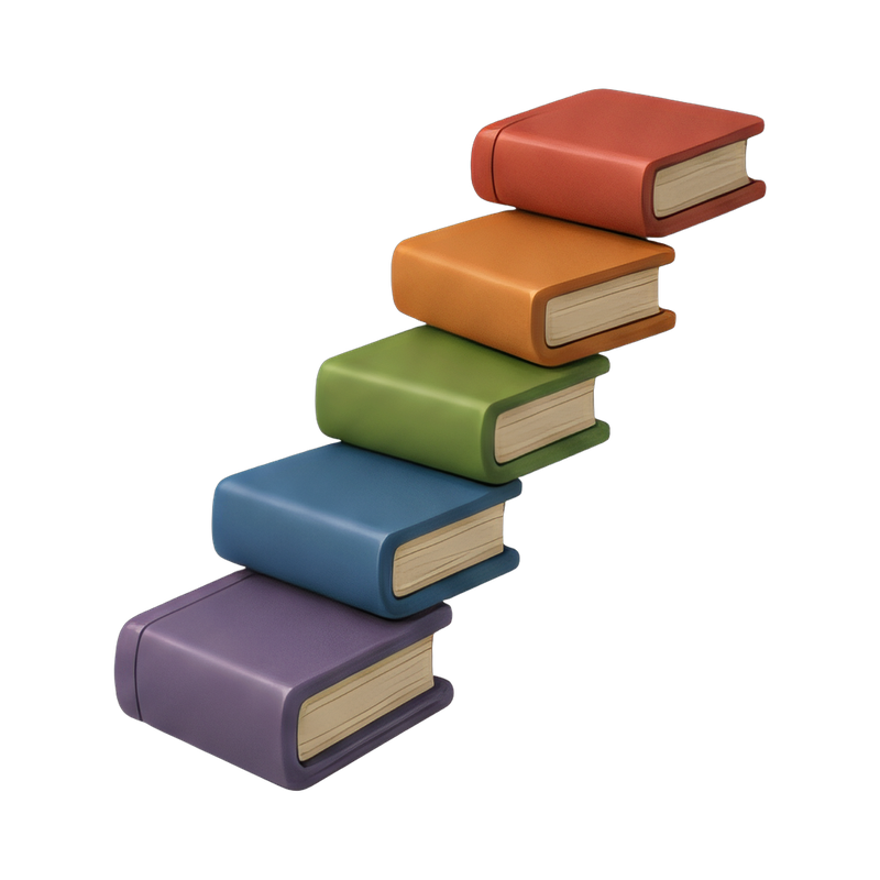 Staircase of floating books