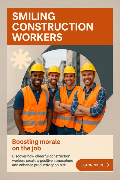 Cheerful Construction Workers in Urban Setting