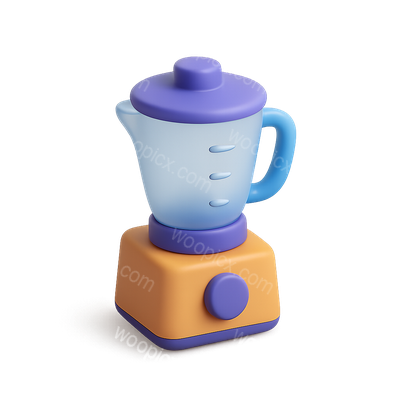 Colorful 3D Isometric Blender Icon with Transparent Background