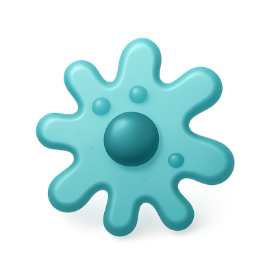 Stylized 3D Amoeba Icon with Volumetric Effects