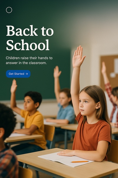 Engaged Children in Classroom Raising Hands for Answers