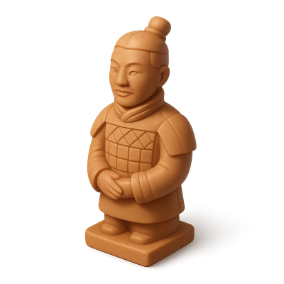 3D Terracotta Warrior Icon with Isometric View