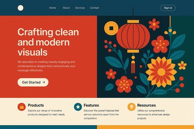 Dynamic Geometric Landing Page Design for Modern Visuals