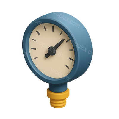 Stylized 3D Barometer Icon with Isometric Design