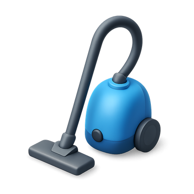 Stylish 3D Vacuum Cleaner Icon with Isometric View