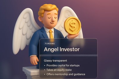 3D Illustration of an Angel Investor with Transparent Elements