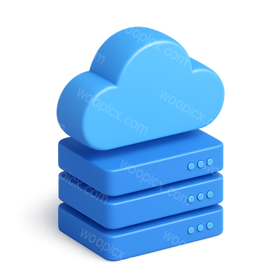 Stylish 3D Cloud Computing Icon with Servers
