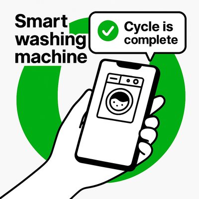 Illustration of Smart Washing Machine Notification
