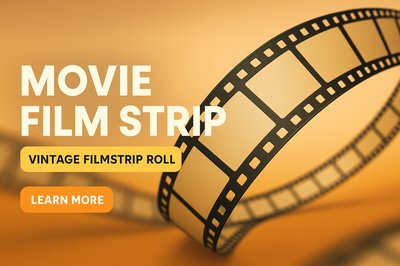 Vintage Film Strip Graphic for Movie Promotion