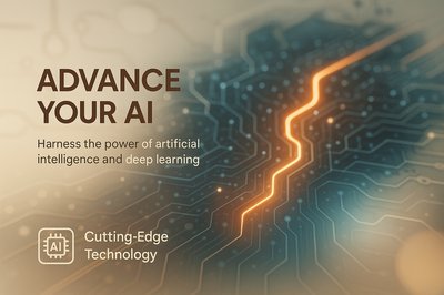 Futuristic Technology Promotion Graphic for AI Advancement