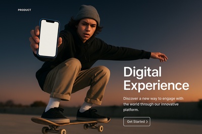 Teen Skateboarder Jumping with a Phone in Hand