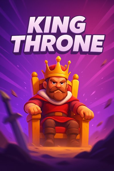 Dynamic King Throne Illustration with Bold Typography
