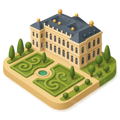 3D Icon of Versailles Gardens with Elegant Design