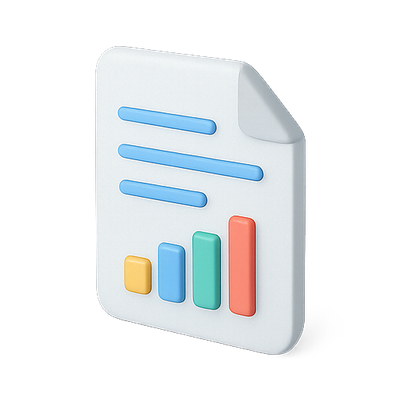 Modern Document Icon with Graph Elements