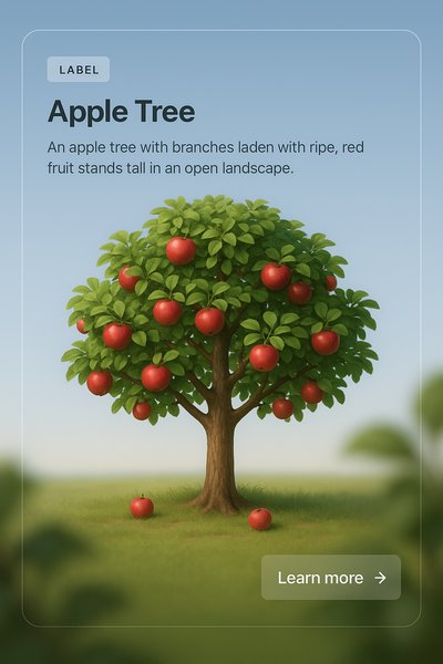 Realistic 3D Illustration of an Apple Tree in Open Landscape