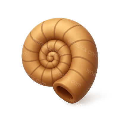 3D Ammonite Icon in Volumetric Style