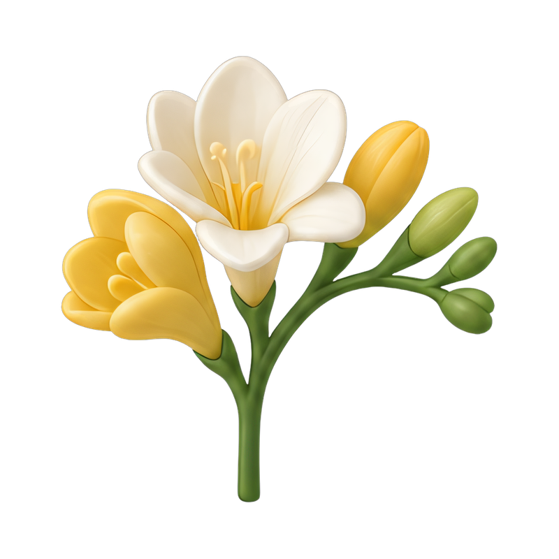 fresh freesia flower stem
