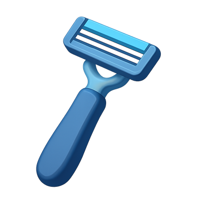 Stylized 3D Razor Icon with Blades