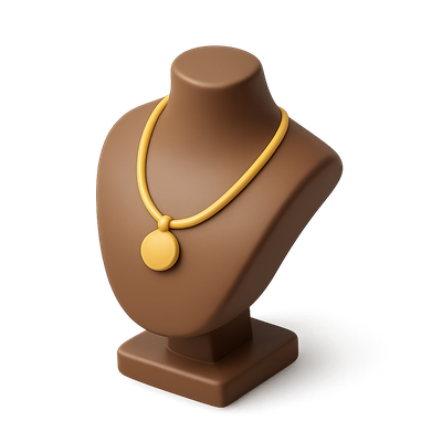 Stylish 3D Necklace Stand Icon for Jewelry Display