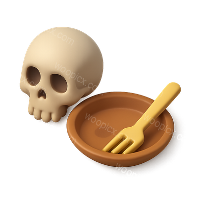 Stylized Skull and Plate with Fork