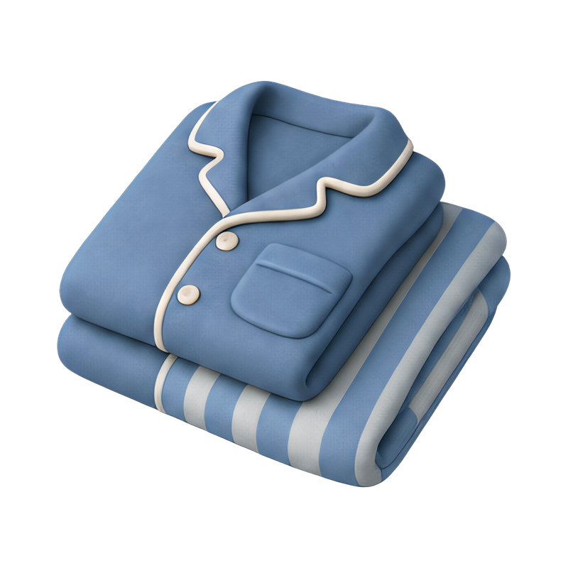 neatly folded pajamas