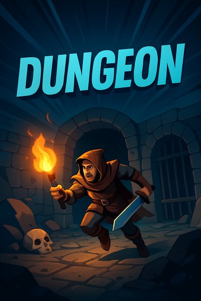 Dynamic Dungeon Crawler Adventure Illustration