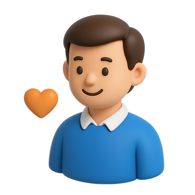 3D Brother-in-Law Icon with Volumetric Feel