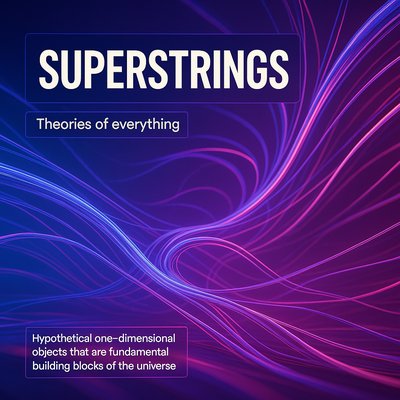 Dynamic 3D Illustration of Superstrings Concept