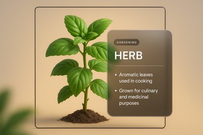 3D Illustration of Herb with Informative Panel
