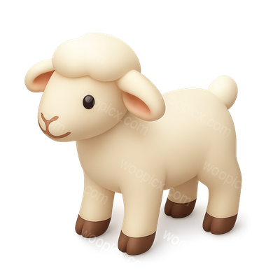 Cute 3D Lamb Icon in Isometric View