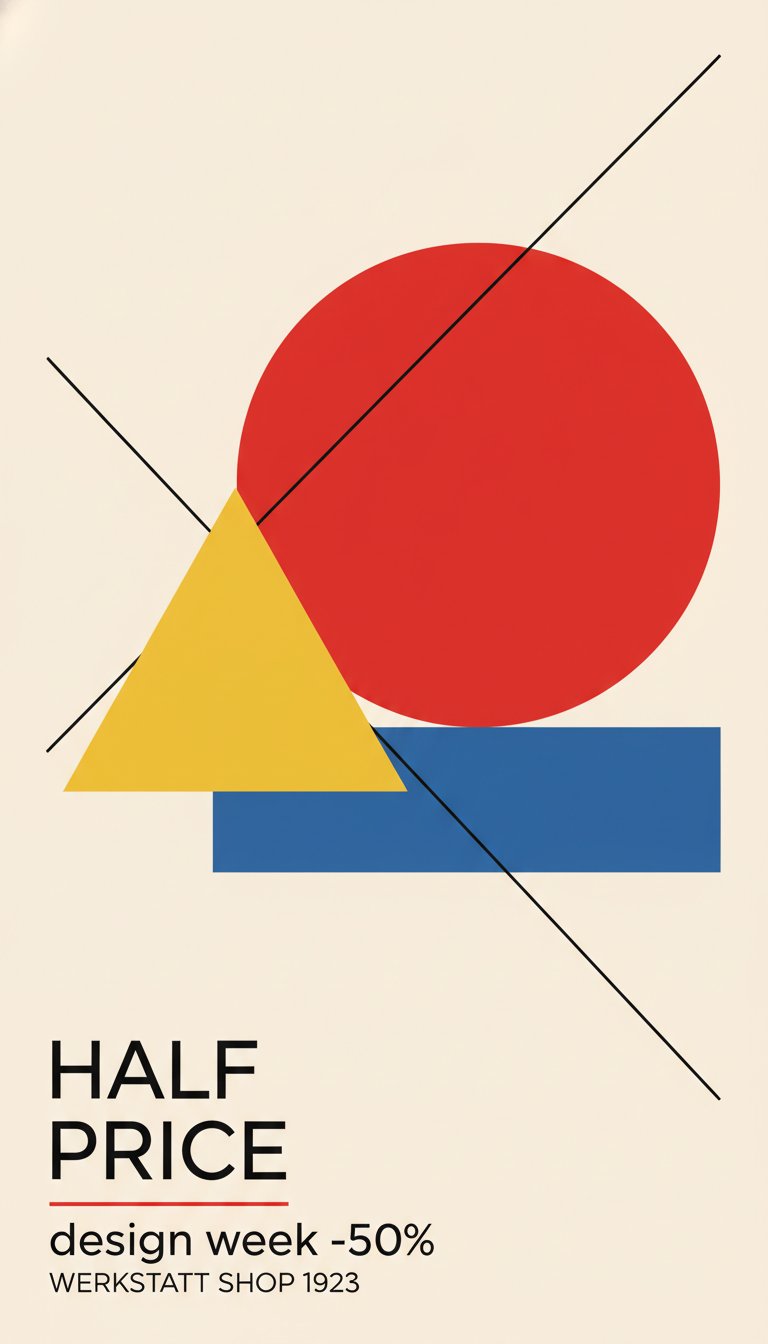 Bauhaus-inspired sale banner