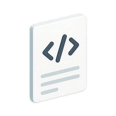 Stylized Code Document Icon in Minimalist Design