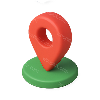 3D Location Pin Icon on Green Base