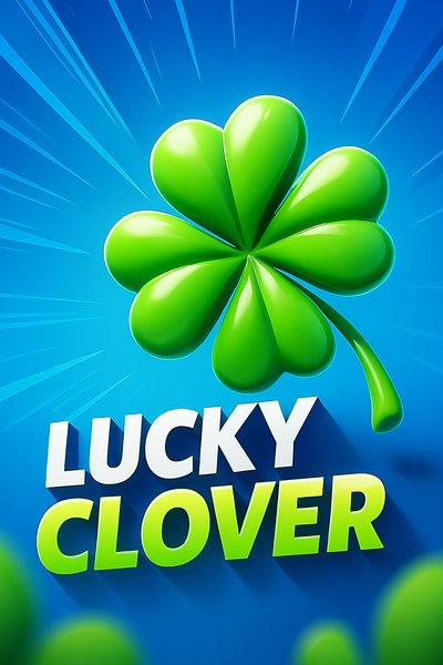 Dynamic Green Clover Illustration with Bold Typography