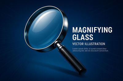Dynamic Magnifying Glass Vector Illustration with Perspective Depth