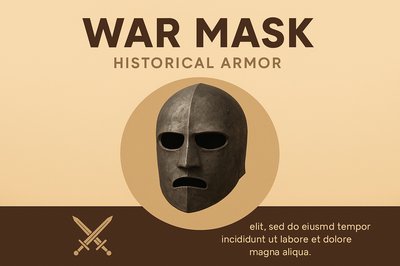 War Mask: Historical Armor Display with Engaging Design