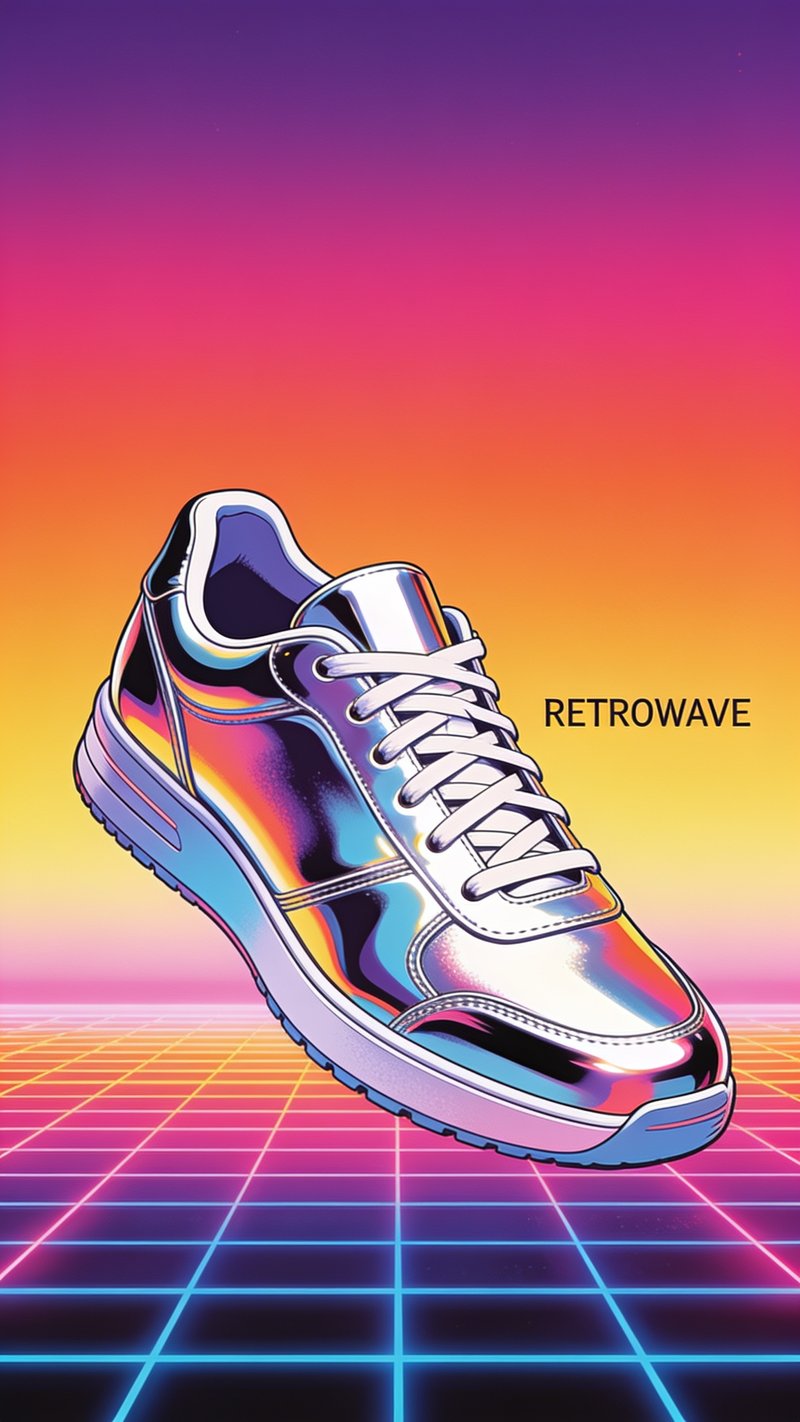vibrant airbrush retrowave design