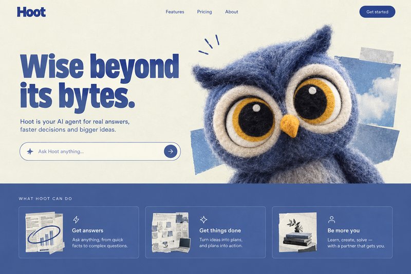 AI agent landing page design