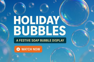 Festive Soap Bubble Display Graphic for Holiday Promotions