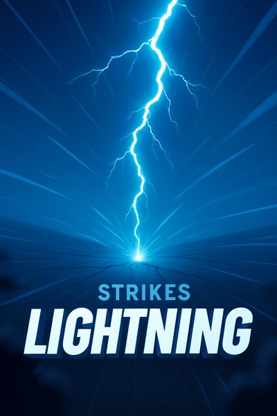 Dynamic Lightning Strikes Illustration with Bold Text