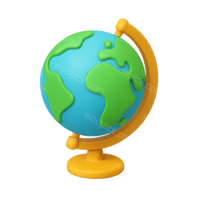 Colorful 3D Globe Illustration for Educational Purposes