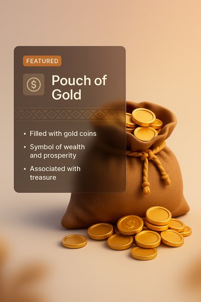 3D Illustration of a Pouch Filled with Gold Coins