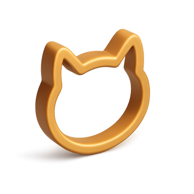 3D Cat Icon with Isometric Design and Volumetric Feel