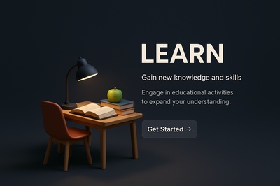 Realistic 3D Learning Environment with Desk and Lamp