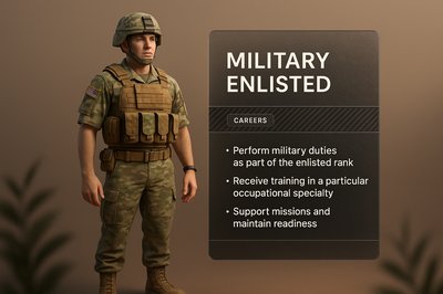 3D Illustration of Military Enlisted Careers with Integrated Design Elements