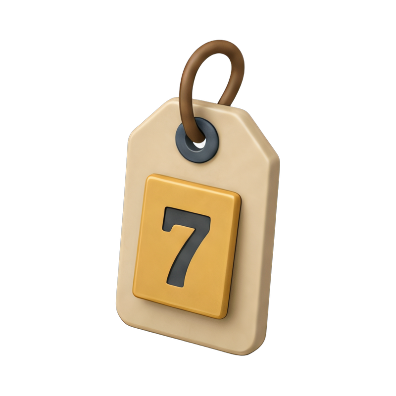 numbered exhibit tags display