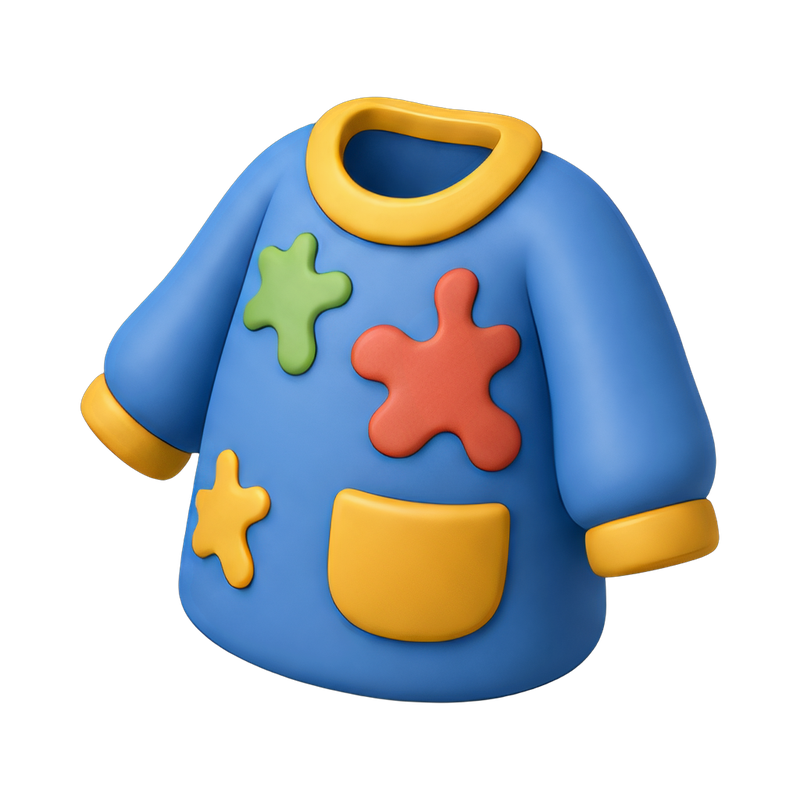 colorful washable paint smock