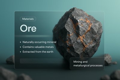 3D Illustration of Ore with Informative Design Elements